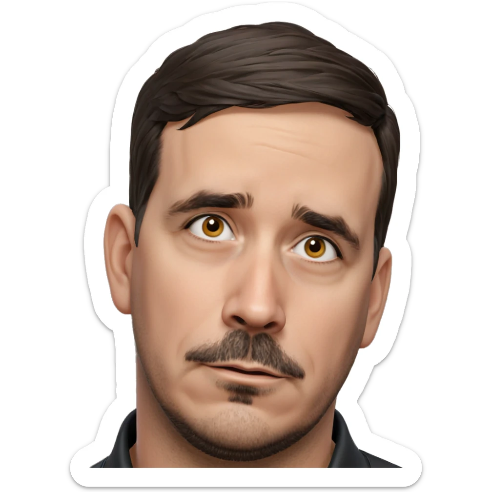 confident man with facial hair sticker