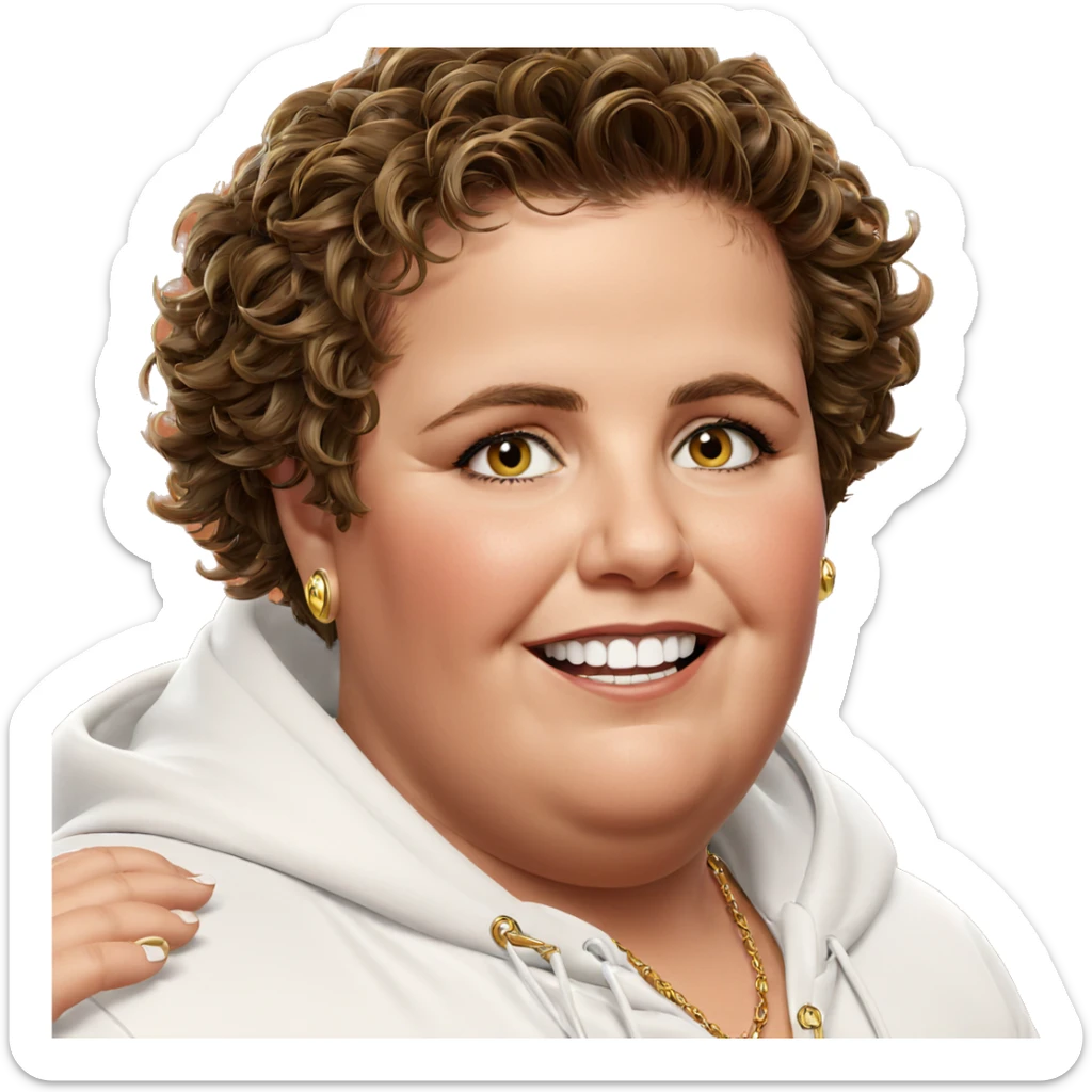 smiling boy with jewelry sticker