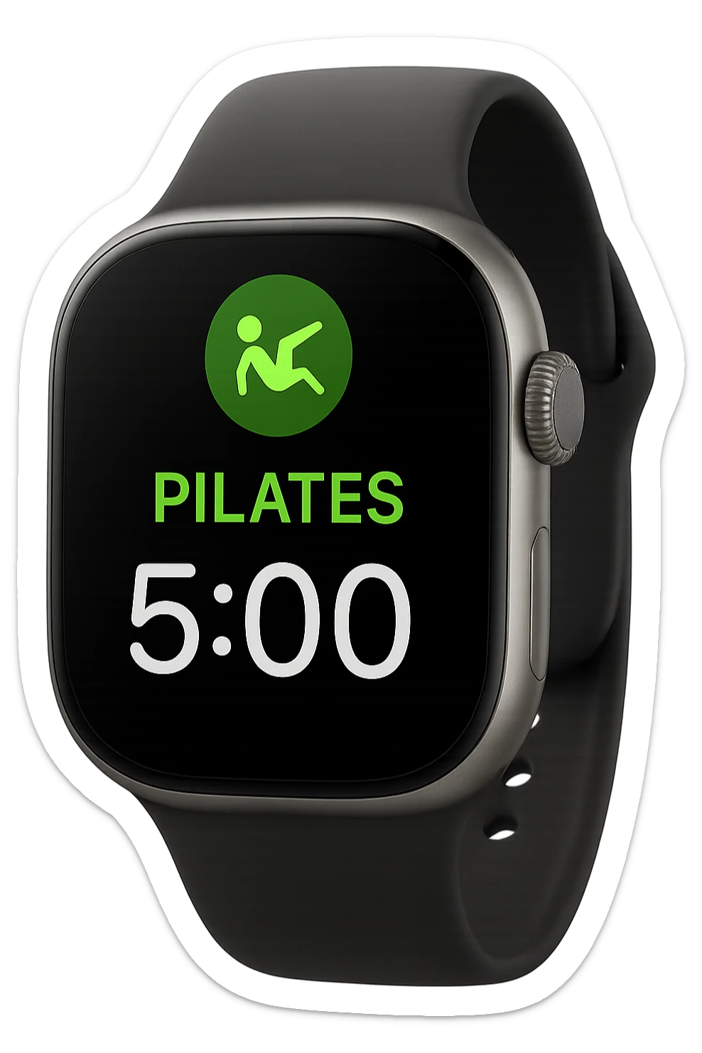 smartwatch con modalità attiva di pilates che segna 5 ore di pilates, REALISTICA 4K sticker