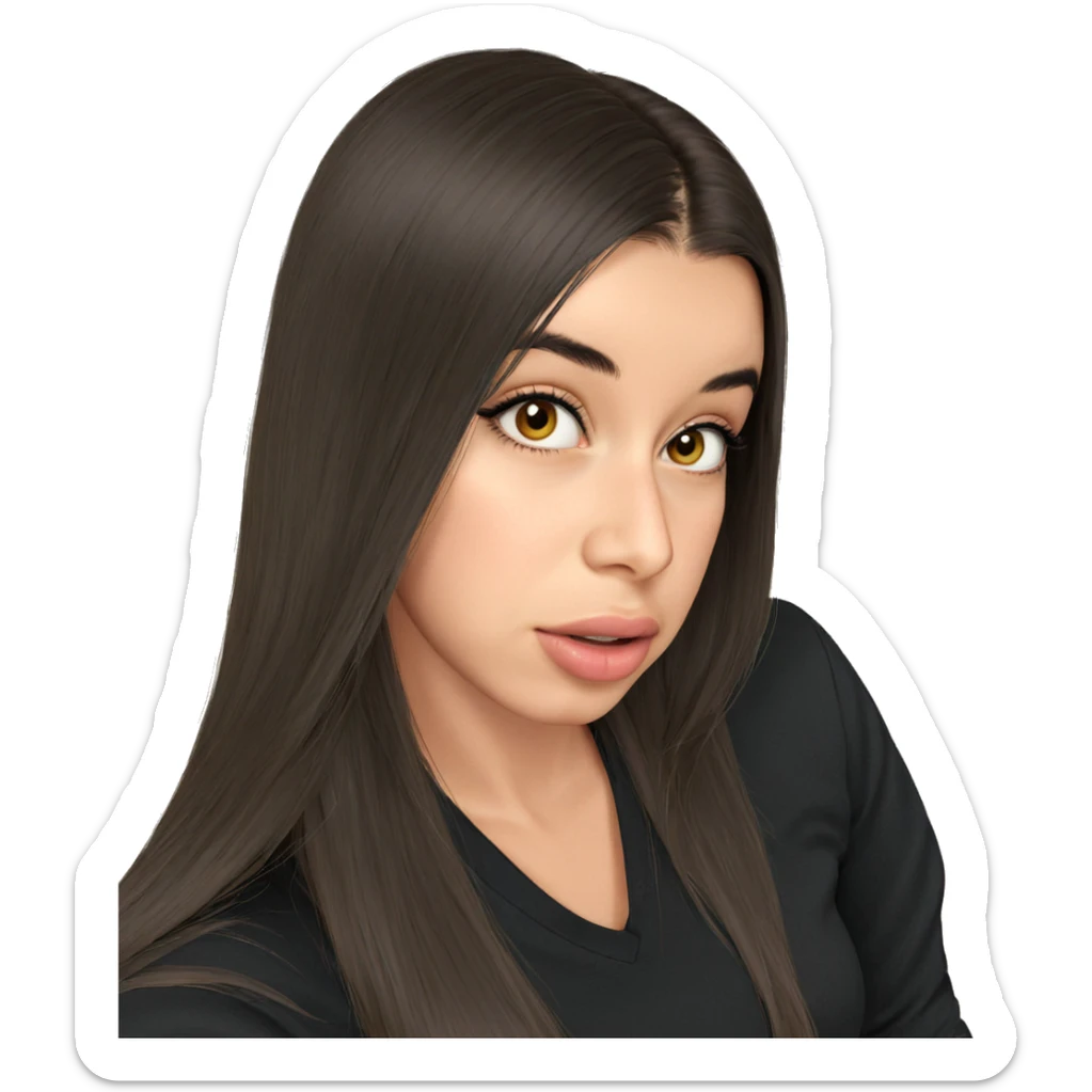 realistic girl with long hair sticker