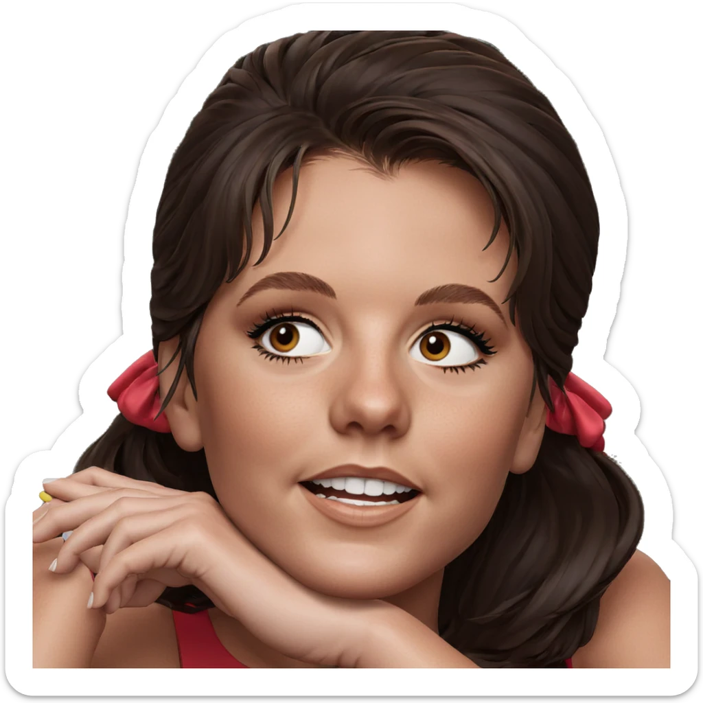 girl with brown hair portrait sticker