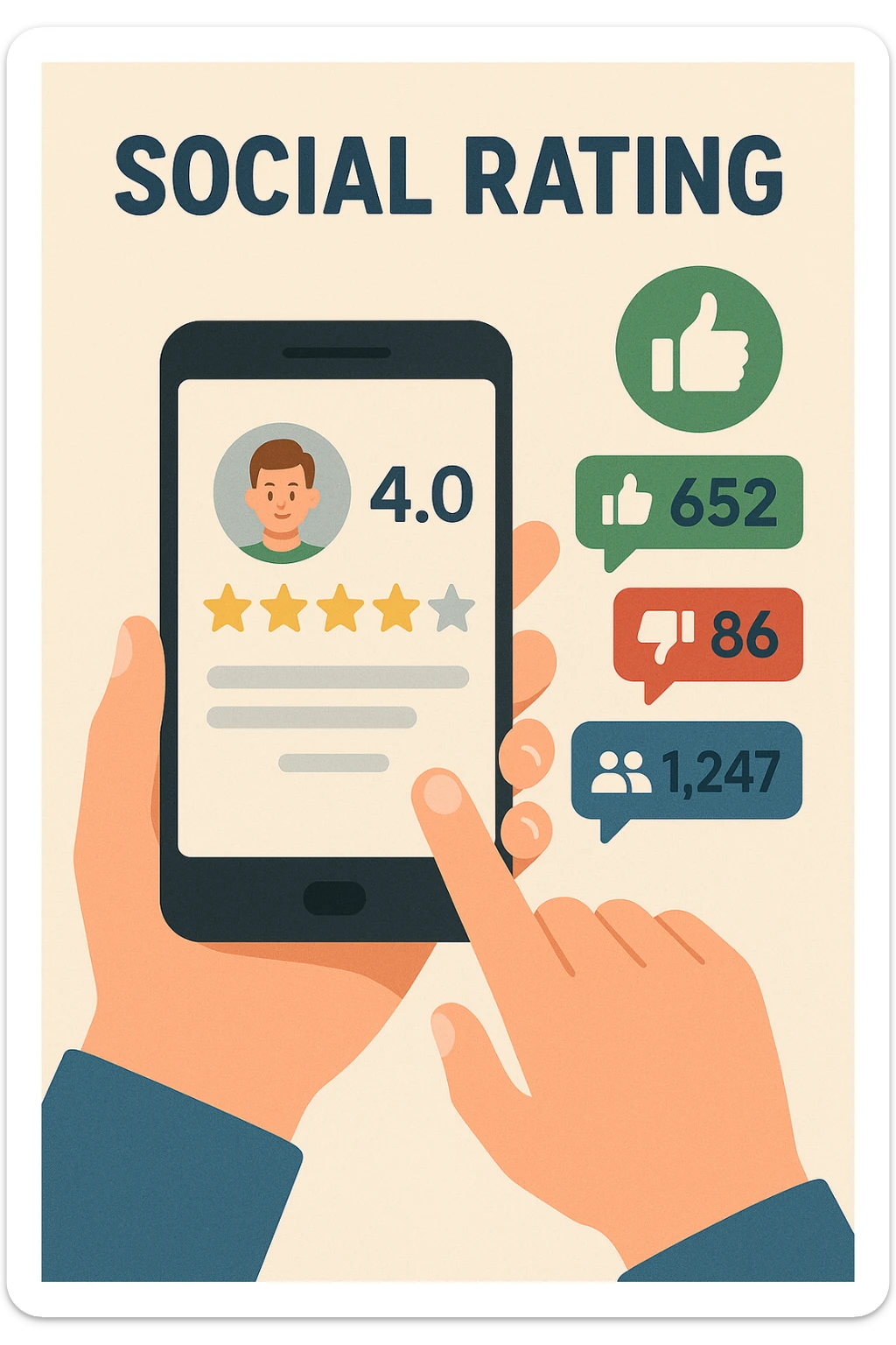 Social rating sticker