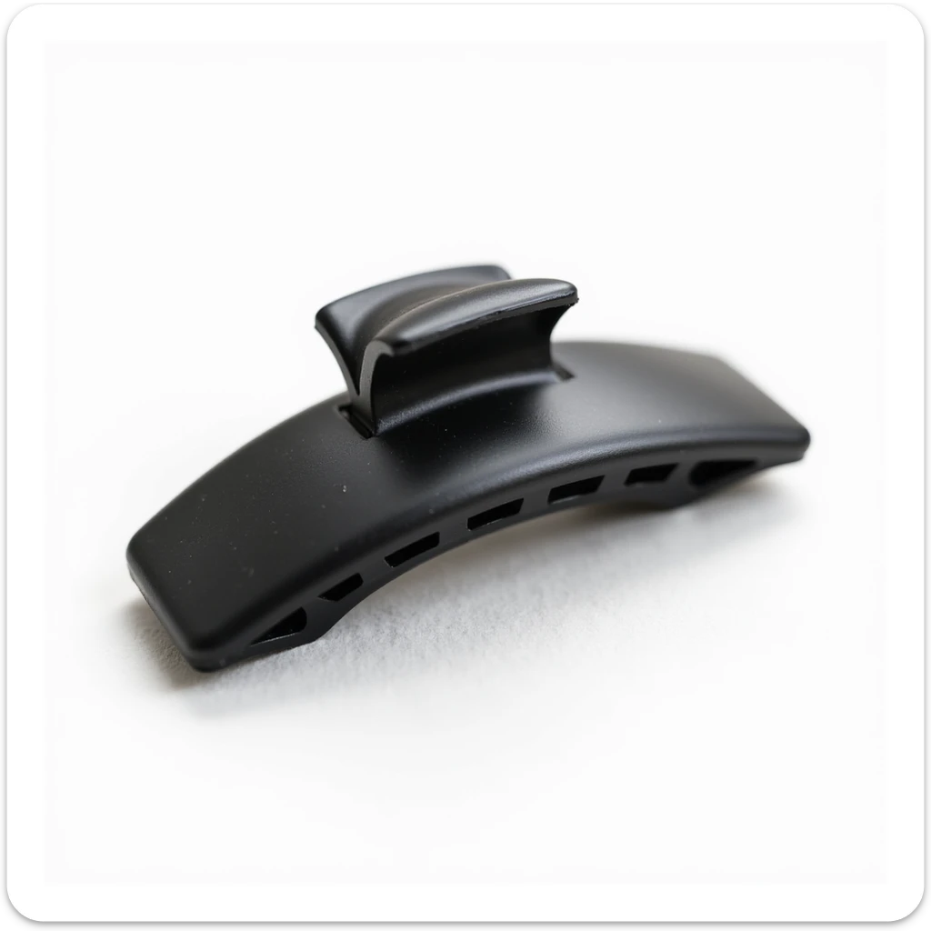 realistic hairclip made of matte black metal, photorealistic, isolated, no hair, neutral background sticker