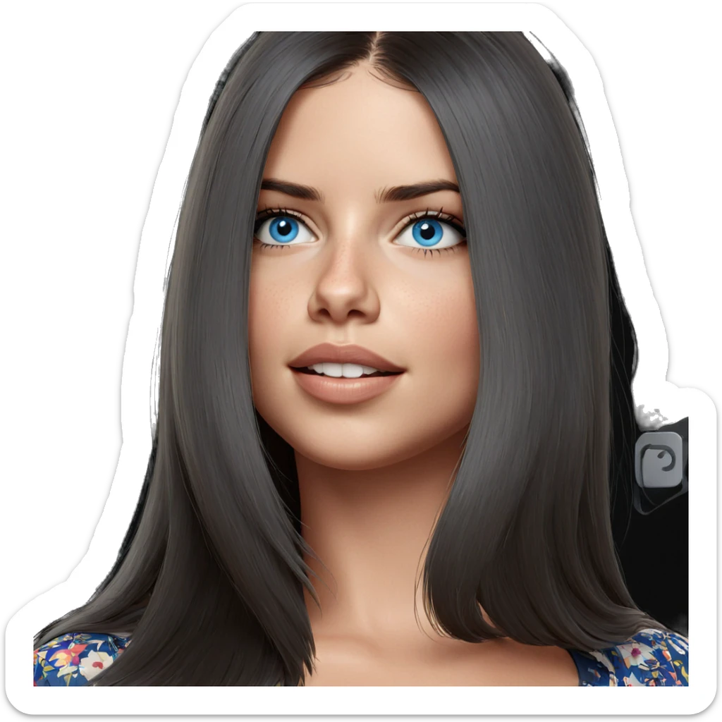 portrait of a girl with blue eyes sticker