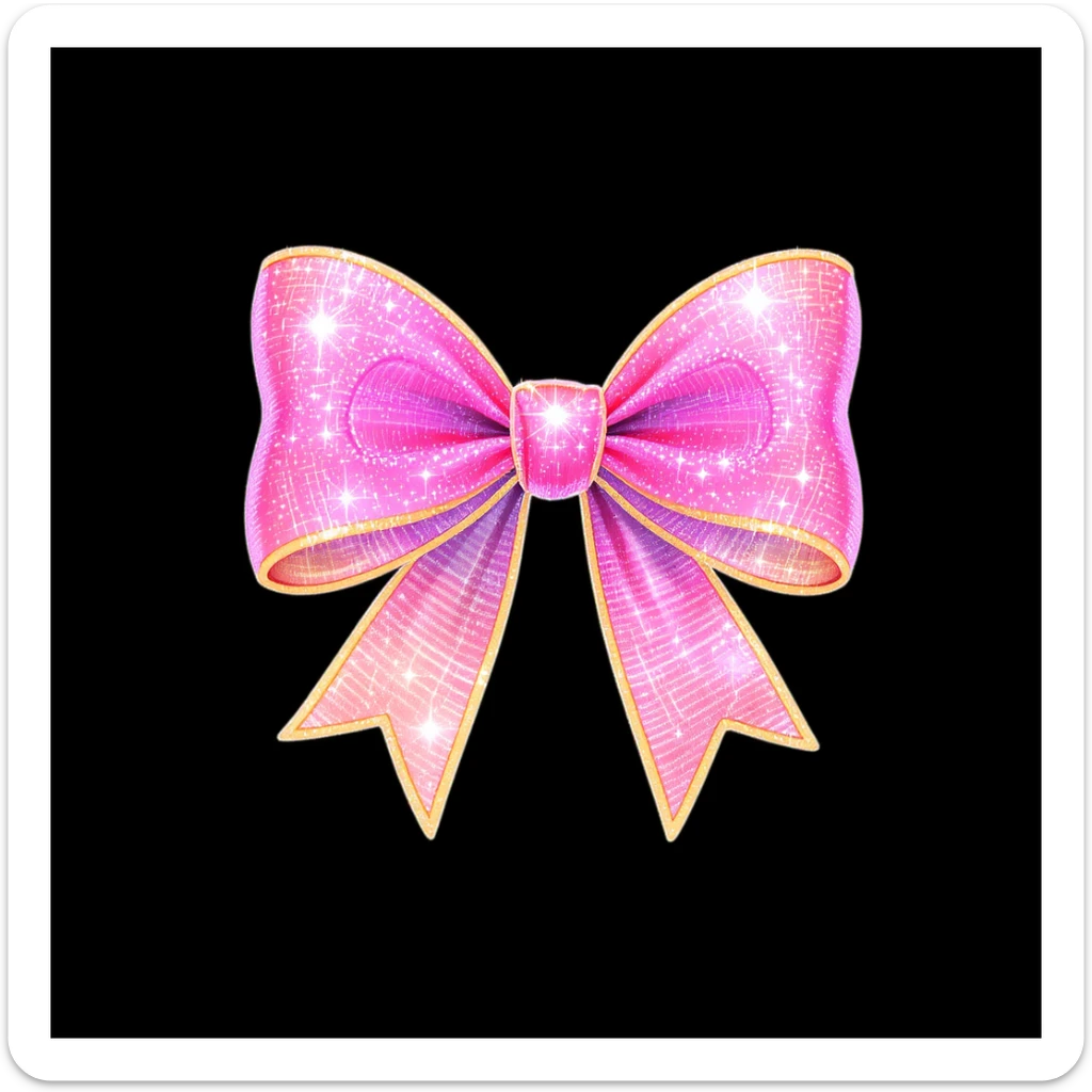 bow emoji, cute and shiny, with a gradient effect, no background sticker