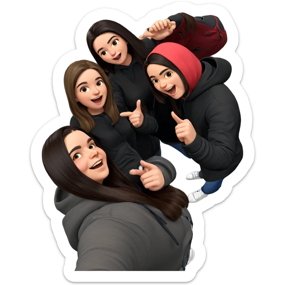 playful group of friends sticker