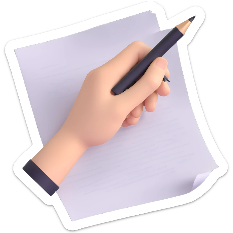 A hand furiously scribbling on a piece of paper with a pen or pencil. The paper is messy with random lines and doodles sticker