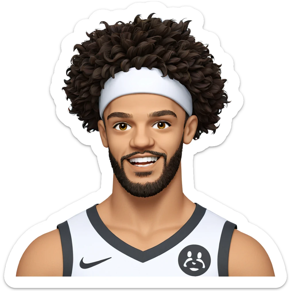 smiling boy with beard sticker