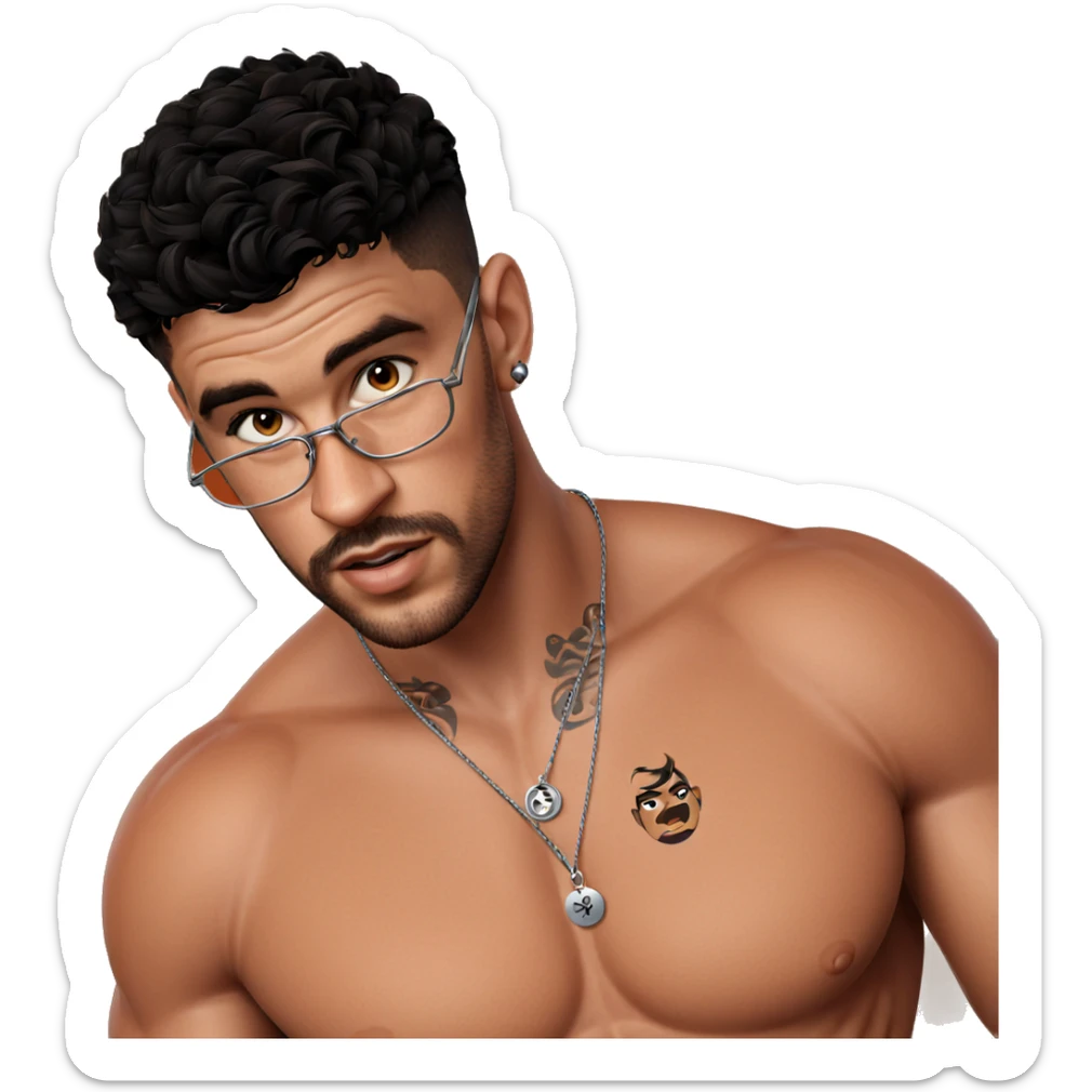 muscular male with tattoos sticker