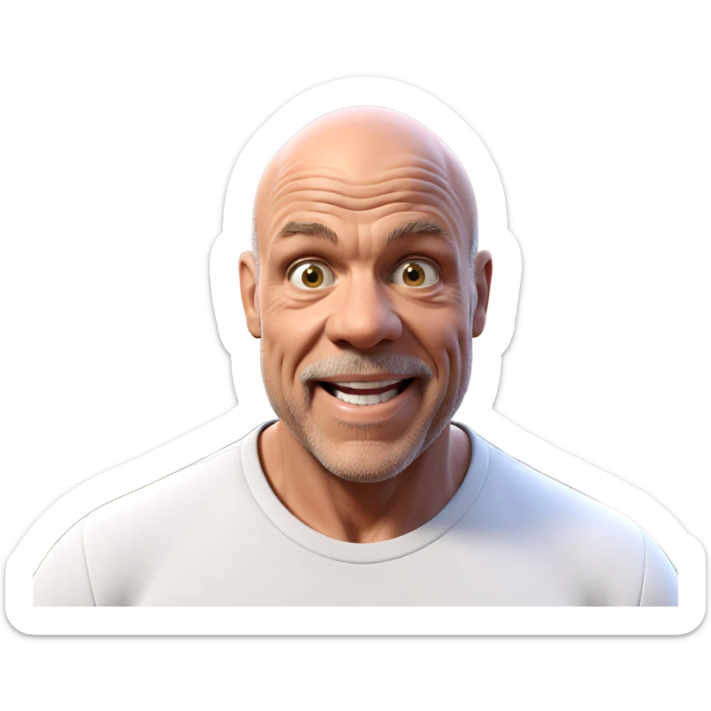 smiling old man at home sticker