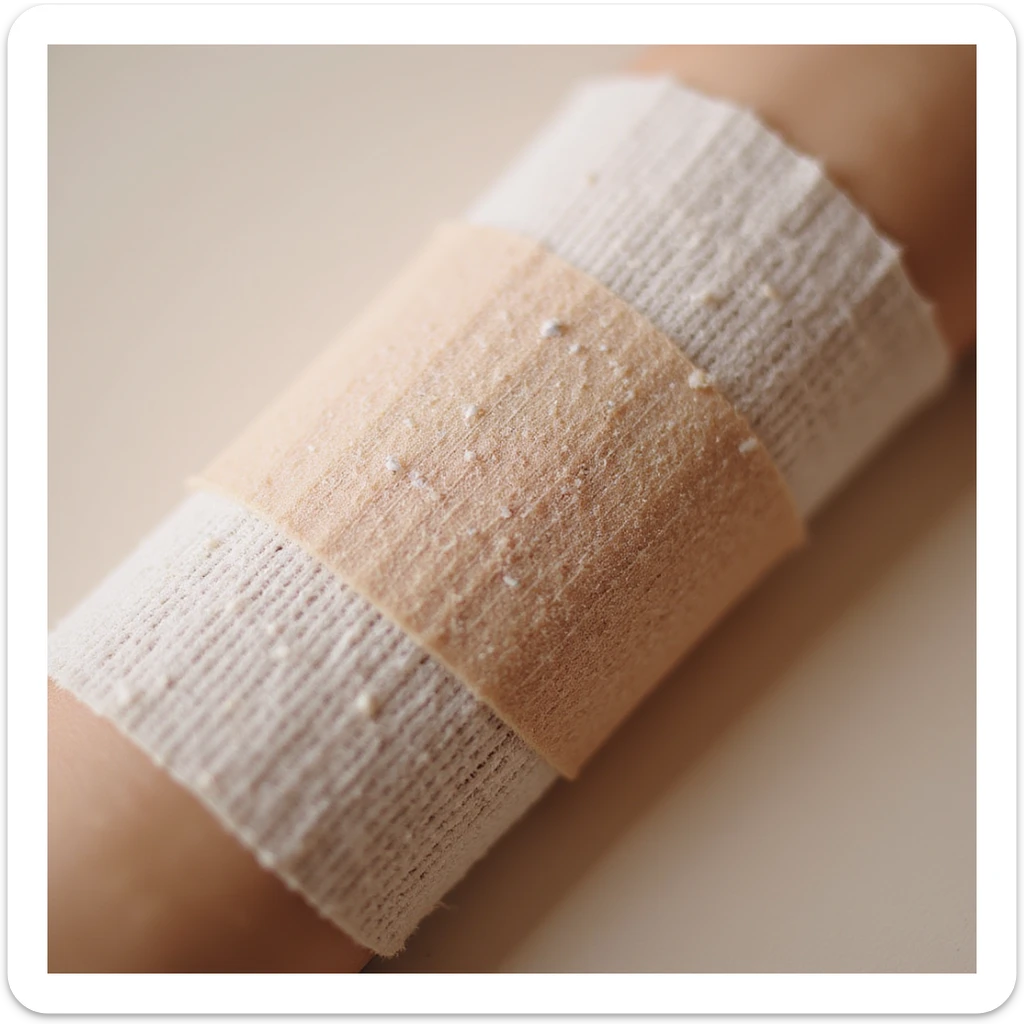 bandage, close-up, realistic fabric and pores, medical supply sticker
