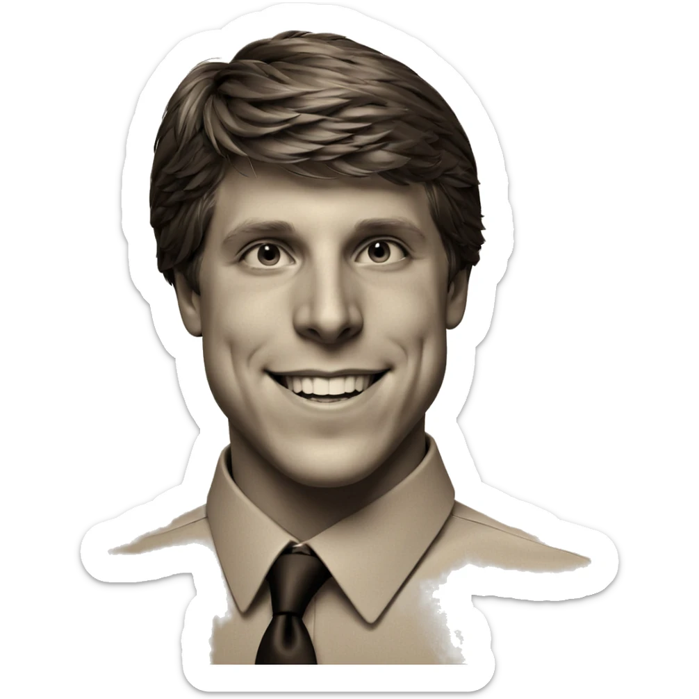 smiling boy in monochrome sticker
