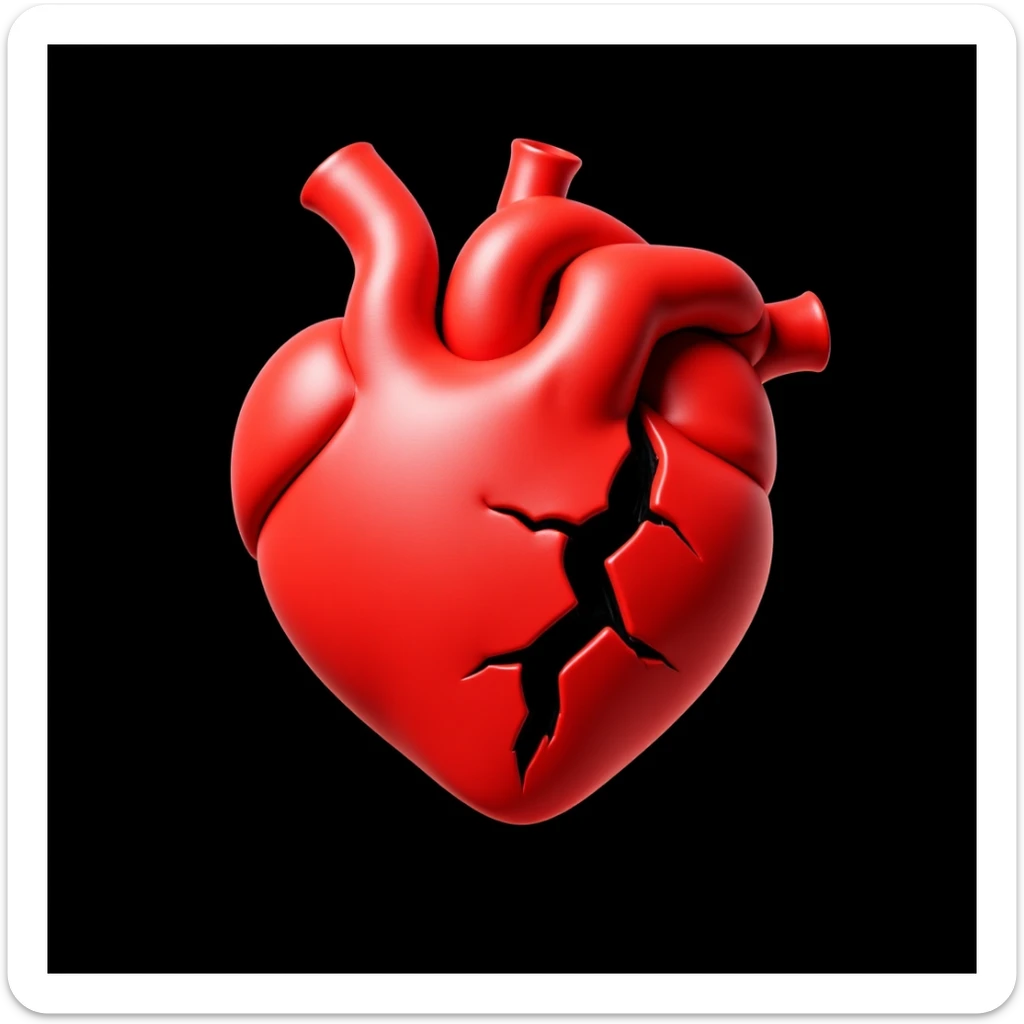 emo heart with a crack sticker