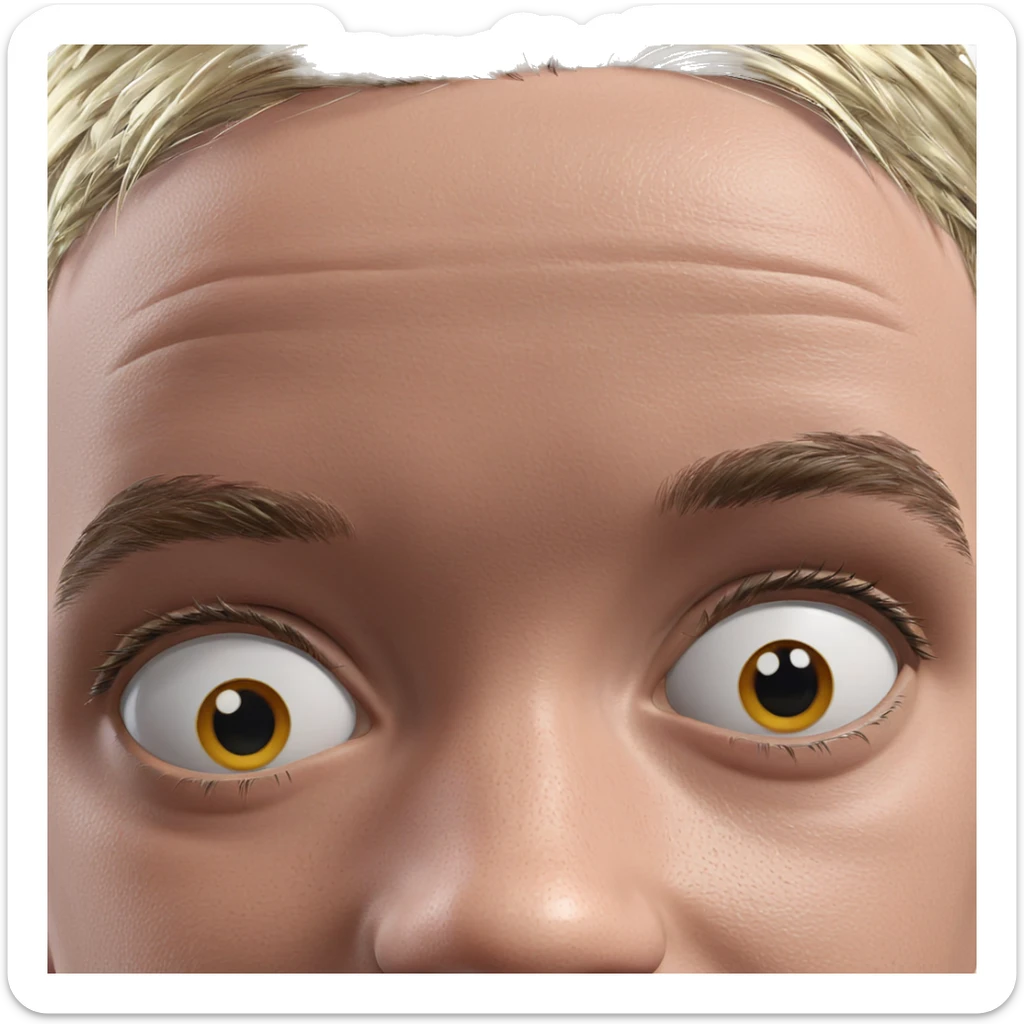 intense gaze of a boy sticker