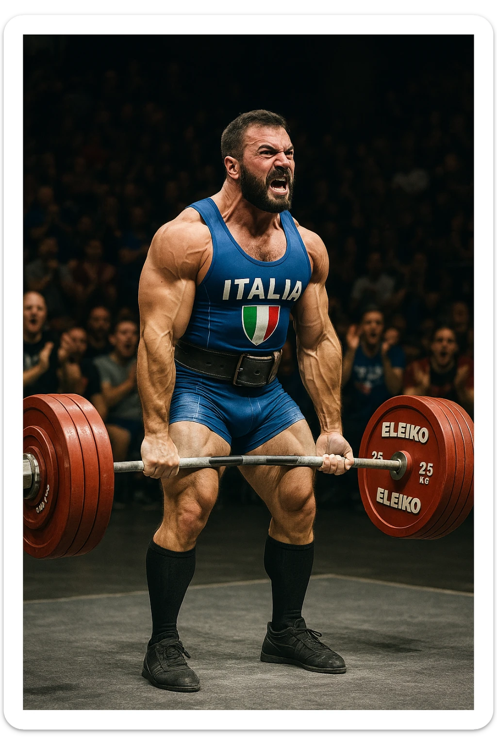 Powerlifter in gara che fa record grazie alla sua "PCT" in italiano sticker
