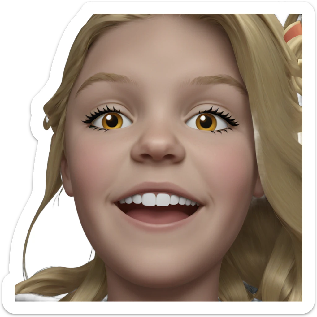 blonde girl portrait smiling sticker
