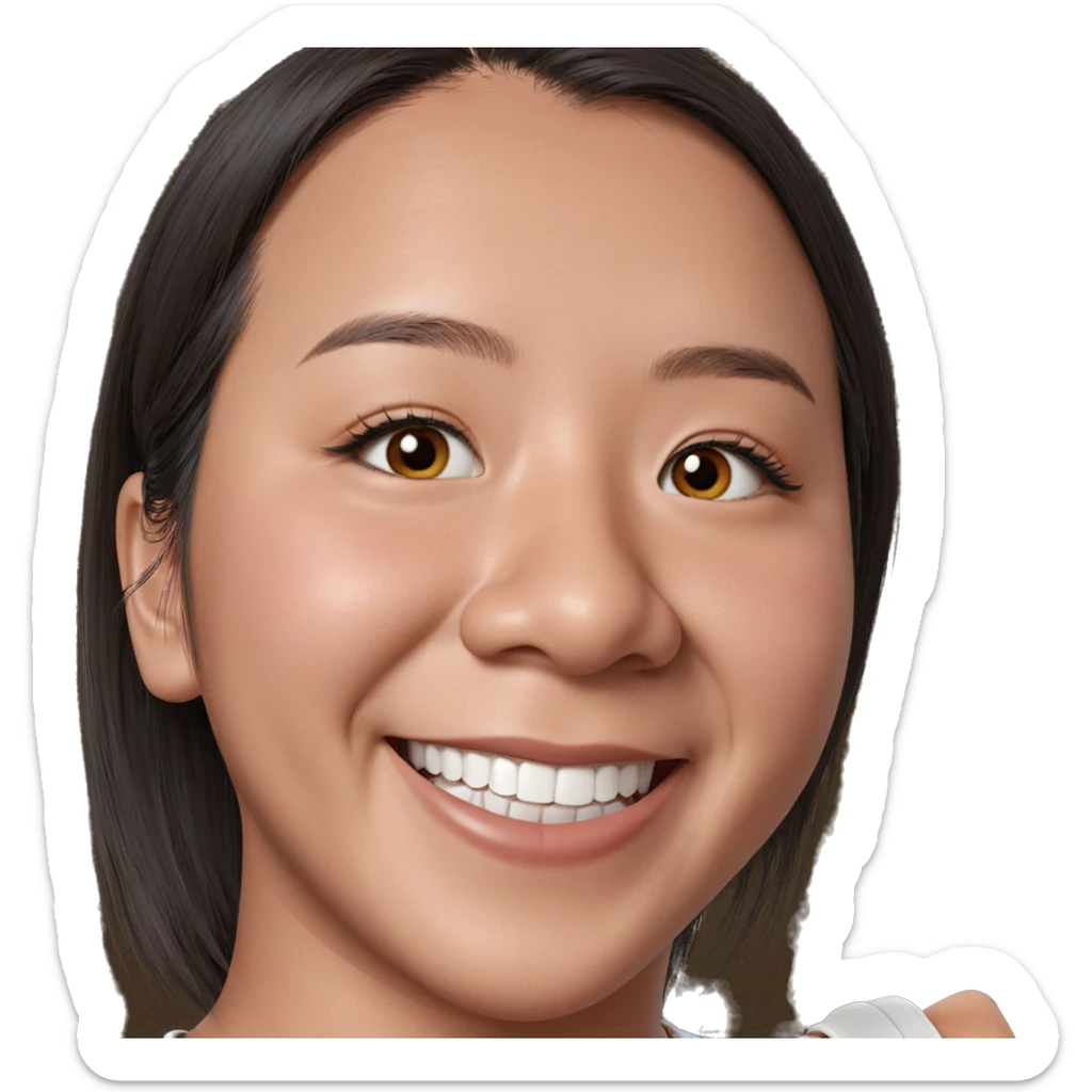 smiling girl portrait with brown eyes sticker