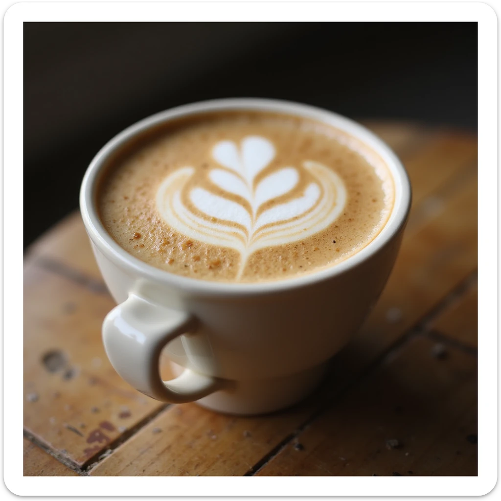 latte, realistic texture, gentle lighting sticker