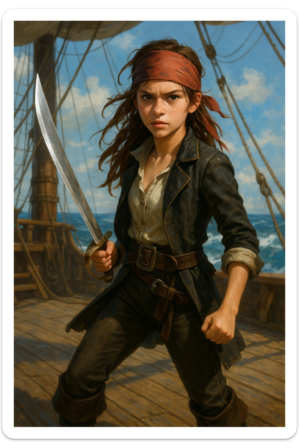 Une pirate  ( fille ) ados de 16 ans qui adore combattre en épée sticker