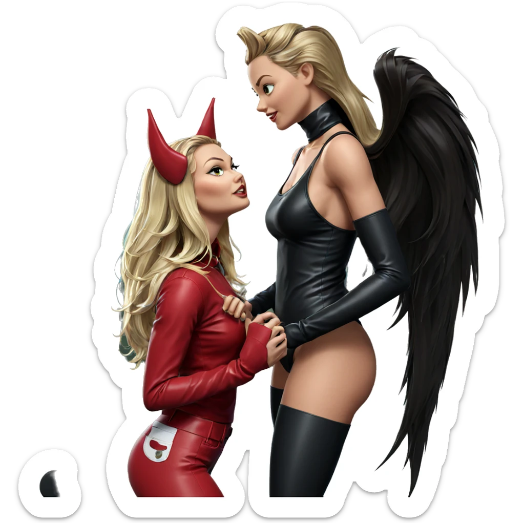 blonde and brown haired girls sticker