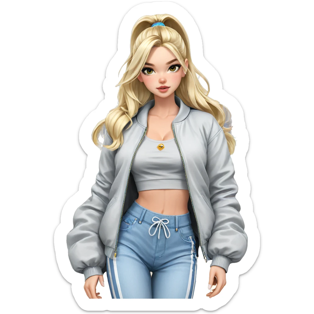 blonde girl in city outfit sticker