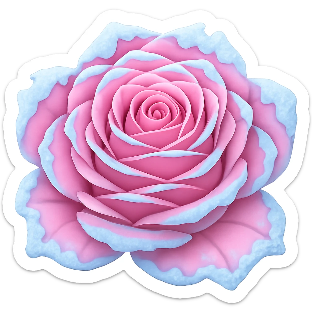 Make the frozen rose pink in the style of emoji (apple style emojis). Remove the background. sticker