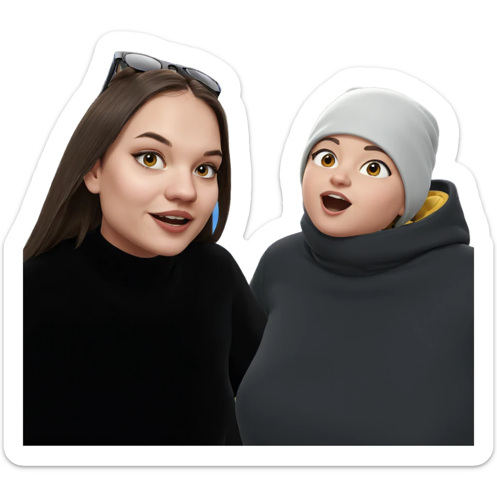 girls enjoying outdoor view sticker