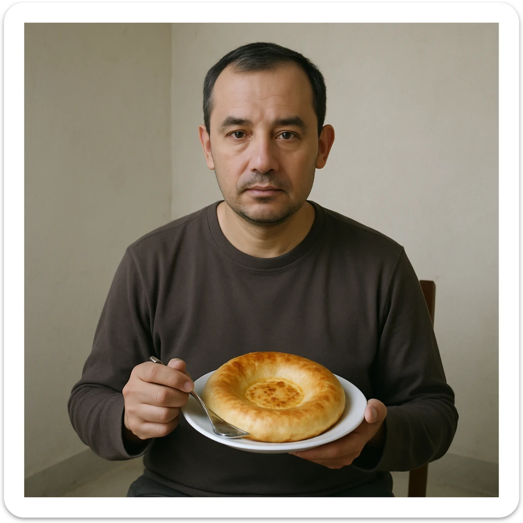 sartarosh xonada shunchaki tarelka v vilka ushlab utirsin tarelkada esa faqat uzbekcha non bulsin kayfiyati xam urtacha bulsin xursan bob ketmasin sticker