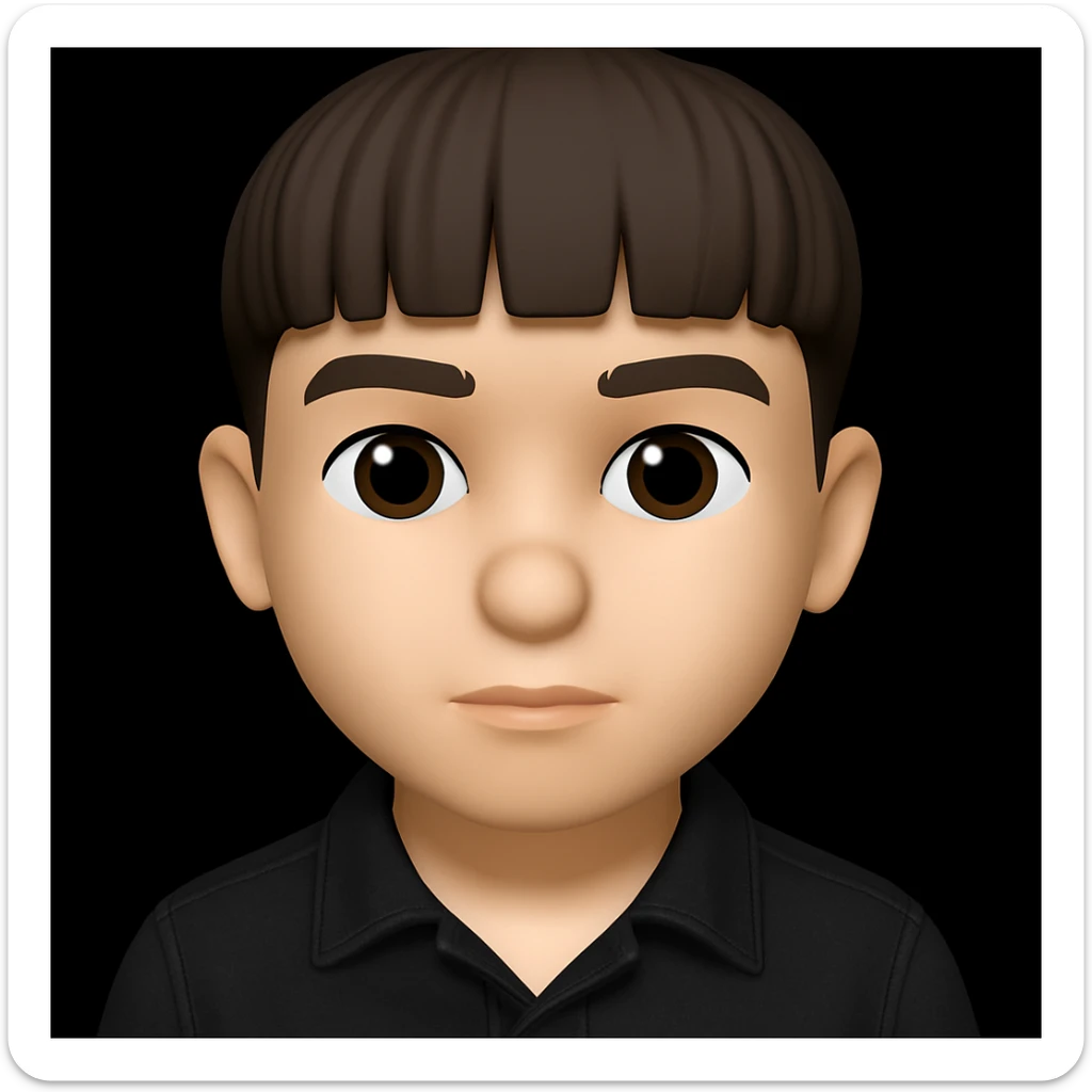 Change the boy's outfit to a black denim jacket. Keep the boy's face and slim body shape exactly the same as the original image, without making him look fat. Maintain all other features as in the original image. sticker