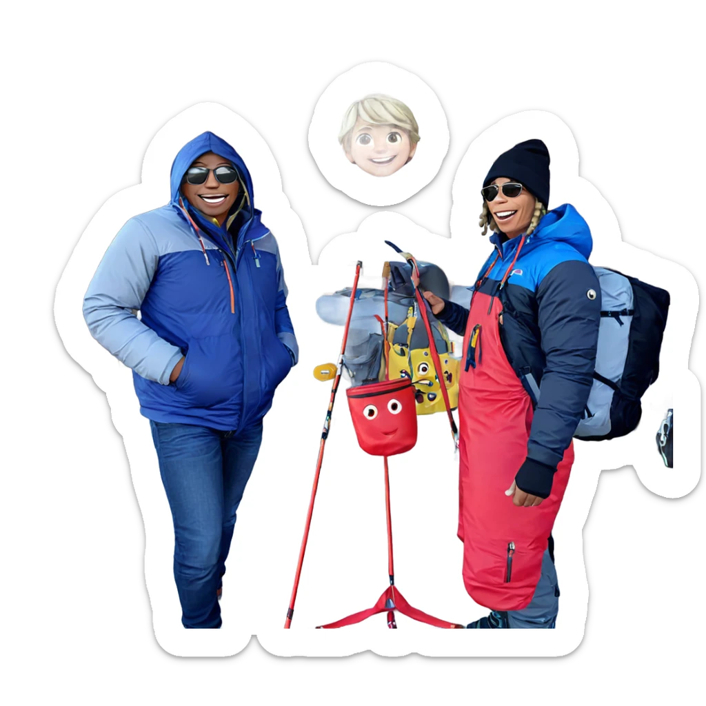 boys enjoying outdoor adventure sticker