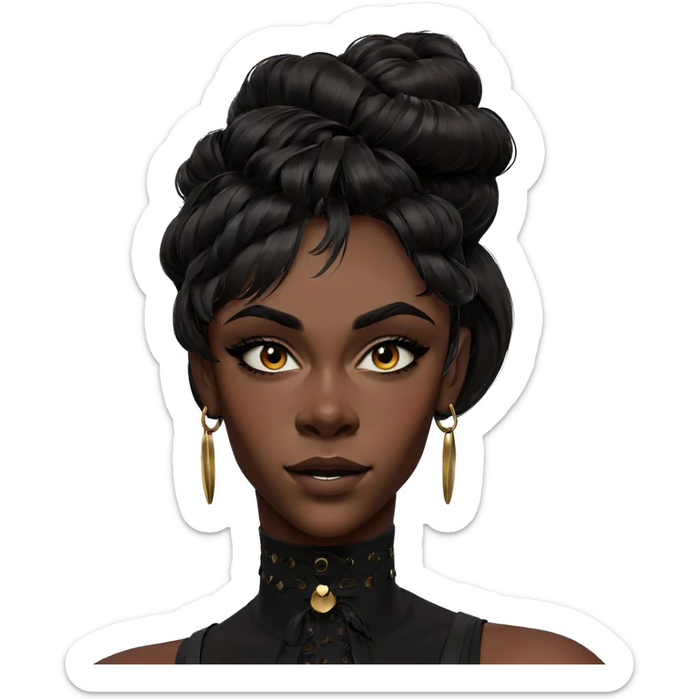 dark beauty with bangs sticker