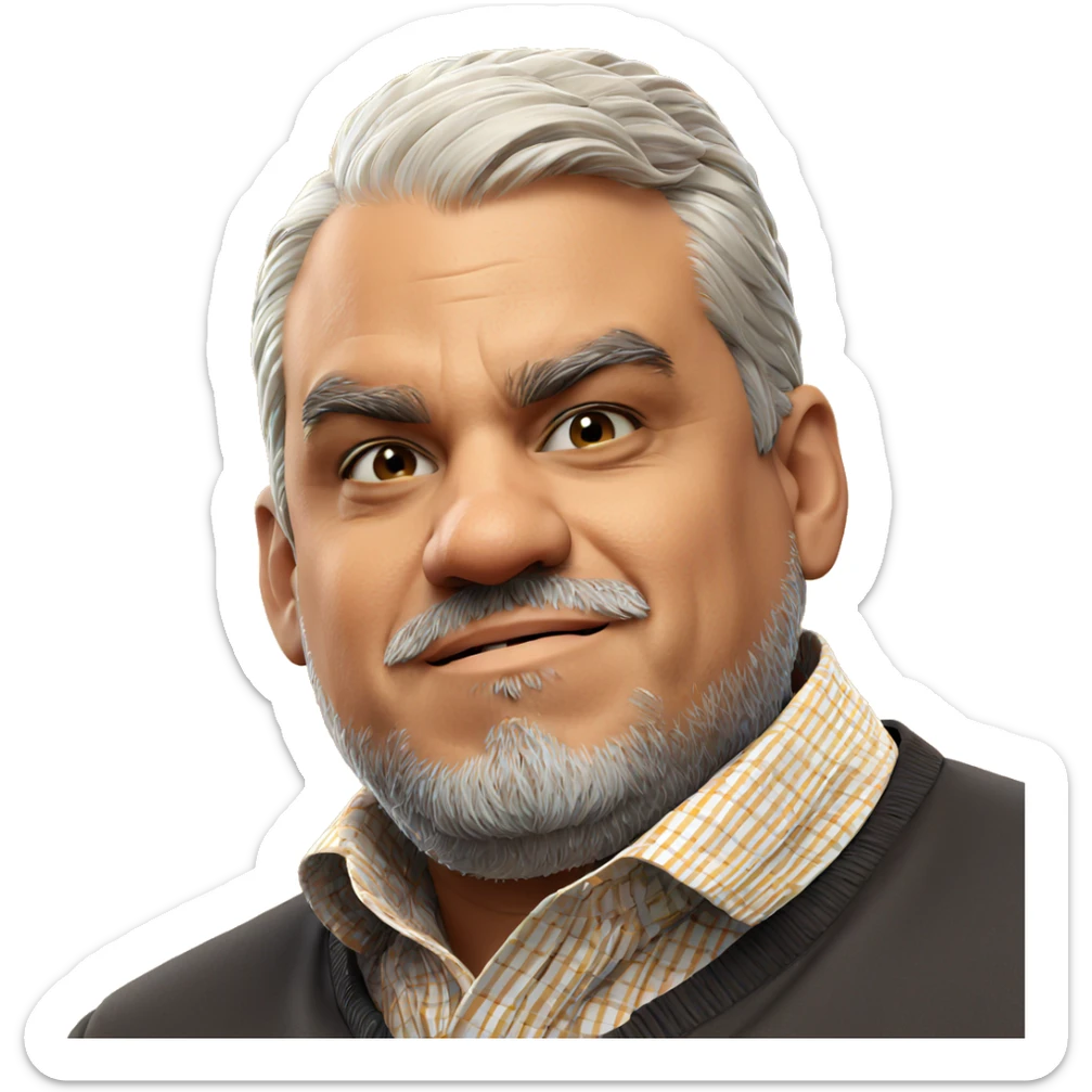 old man with beard portrait sticker