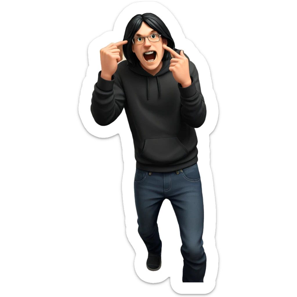 boy standing by the door sticker