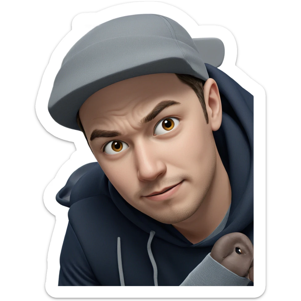 realistic portrait of a boy sticker