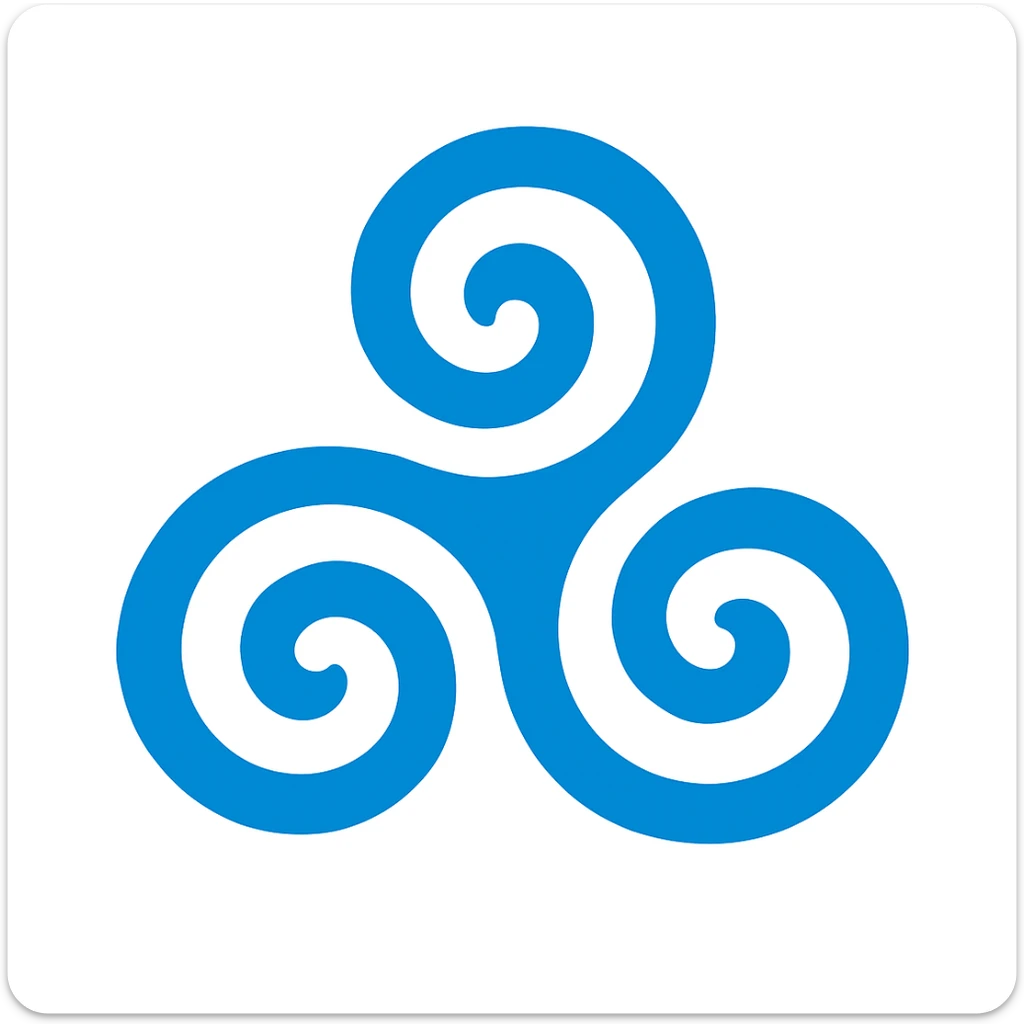 Change the Celtic Triskele Spiral symbol to a blue color, keep the style and shape the same. sticker