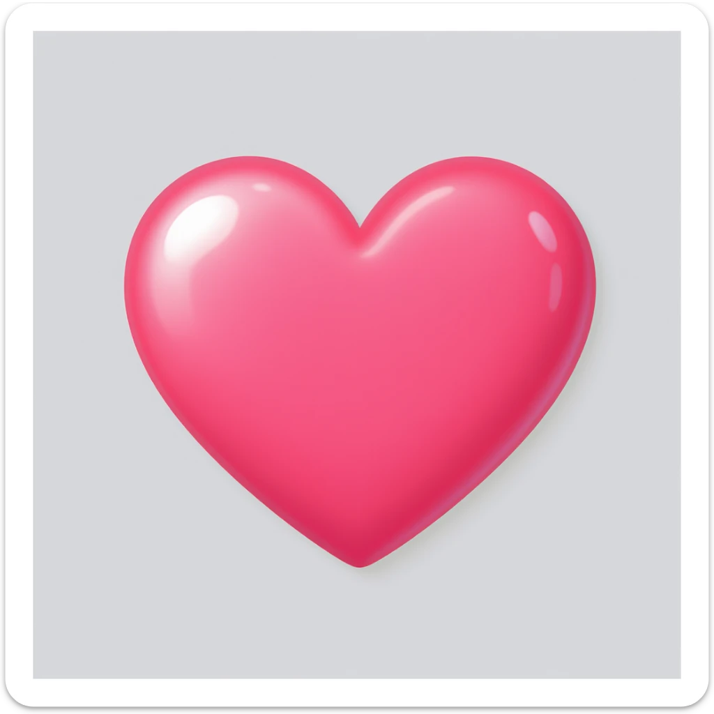 cute and shiny heart emoji, no background sticker