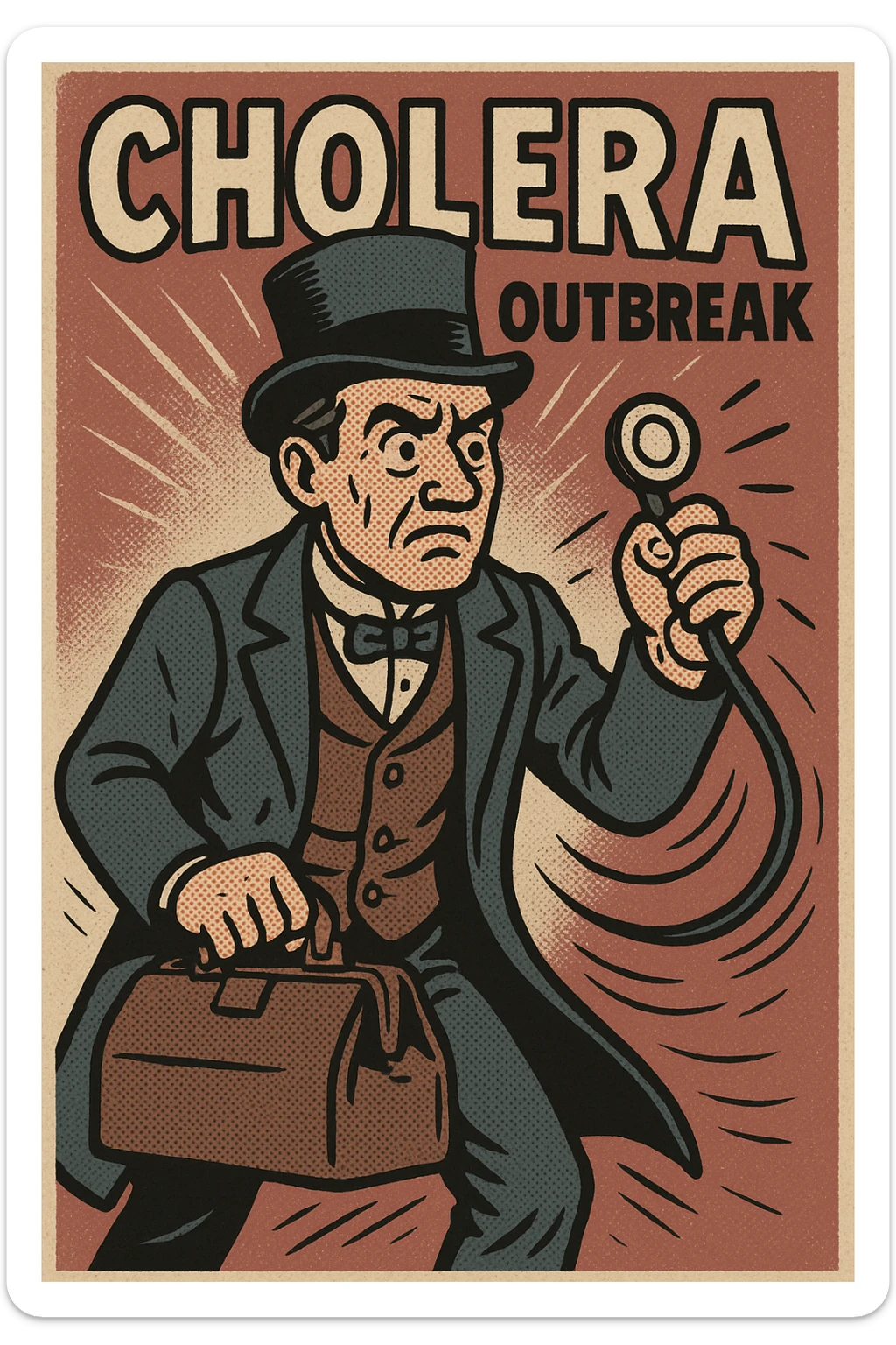 a victorian doctor during the cholera outbreak sticker