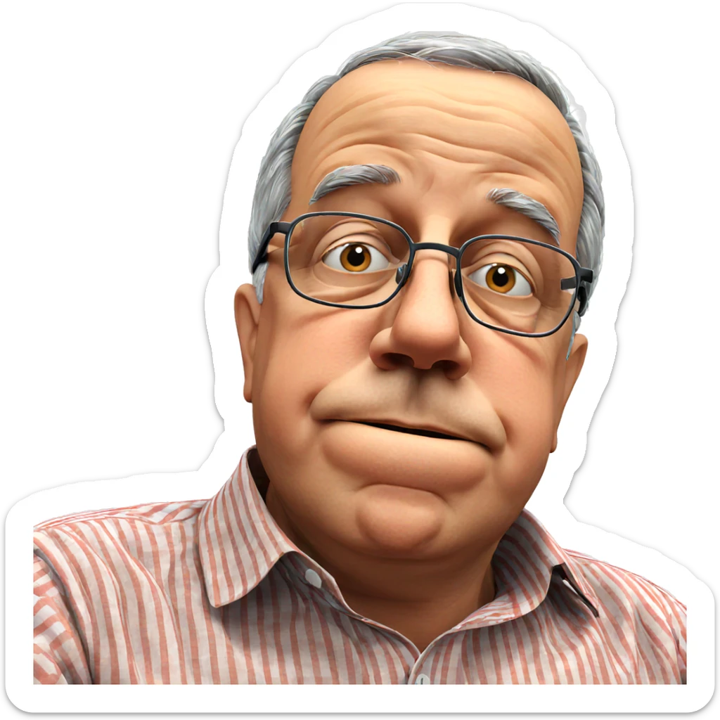 old man with glasses portrait sticker