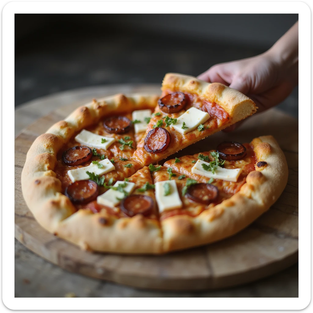 realistic slice of pizza sticker