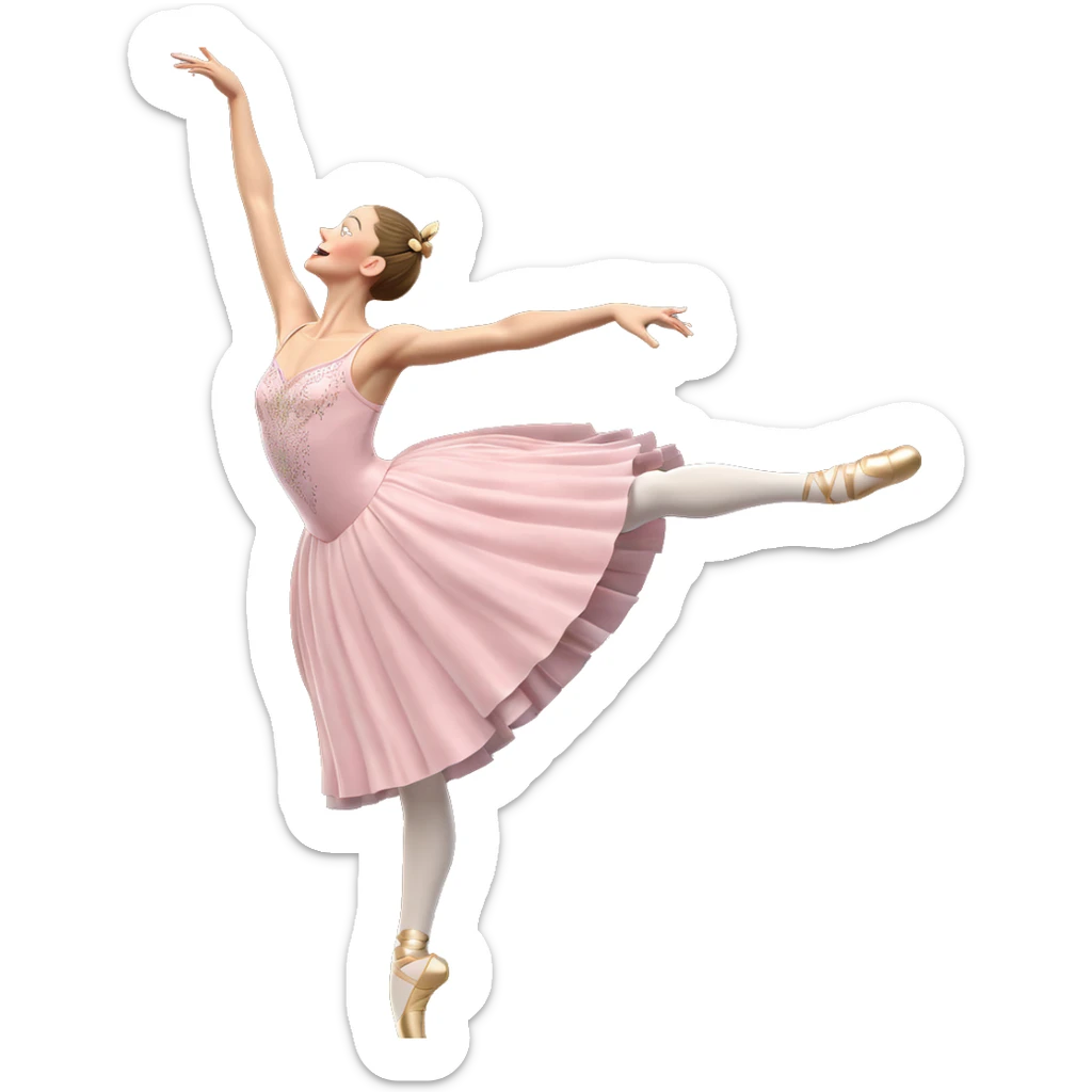 ballerina in graceful motion sticker