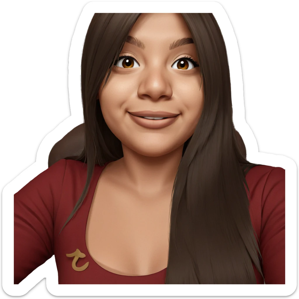 smiling girl with brown hair sticker