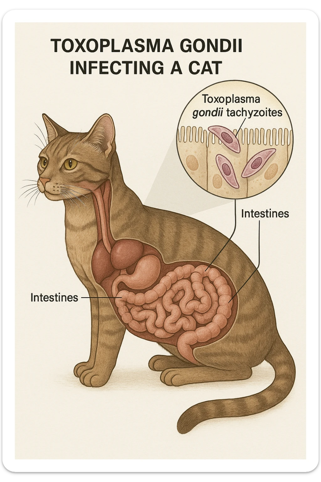 Toxoplasma gondii, infetta gatto  sticker