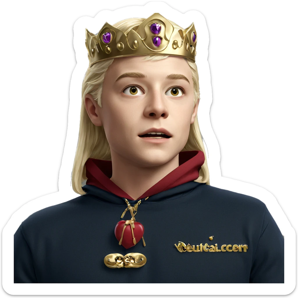 blonde boy with crown parody sticker