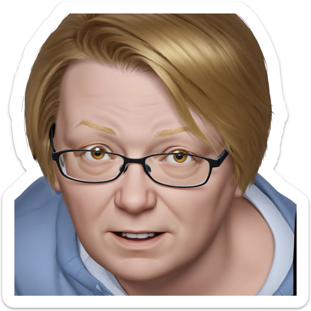blonde boy with glasses portrait sticker
