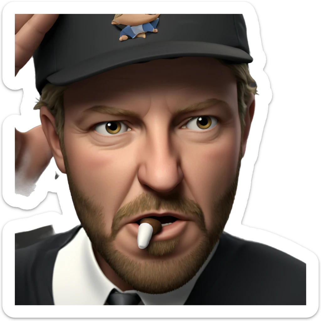 boy in hat with beard sticker