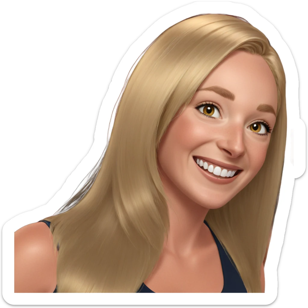 smiling blonde girl portrait sticker