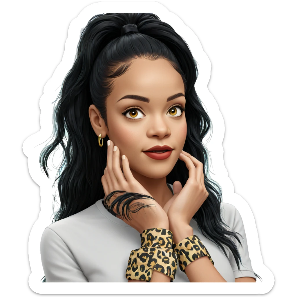 girl with long black hair sticker