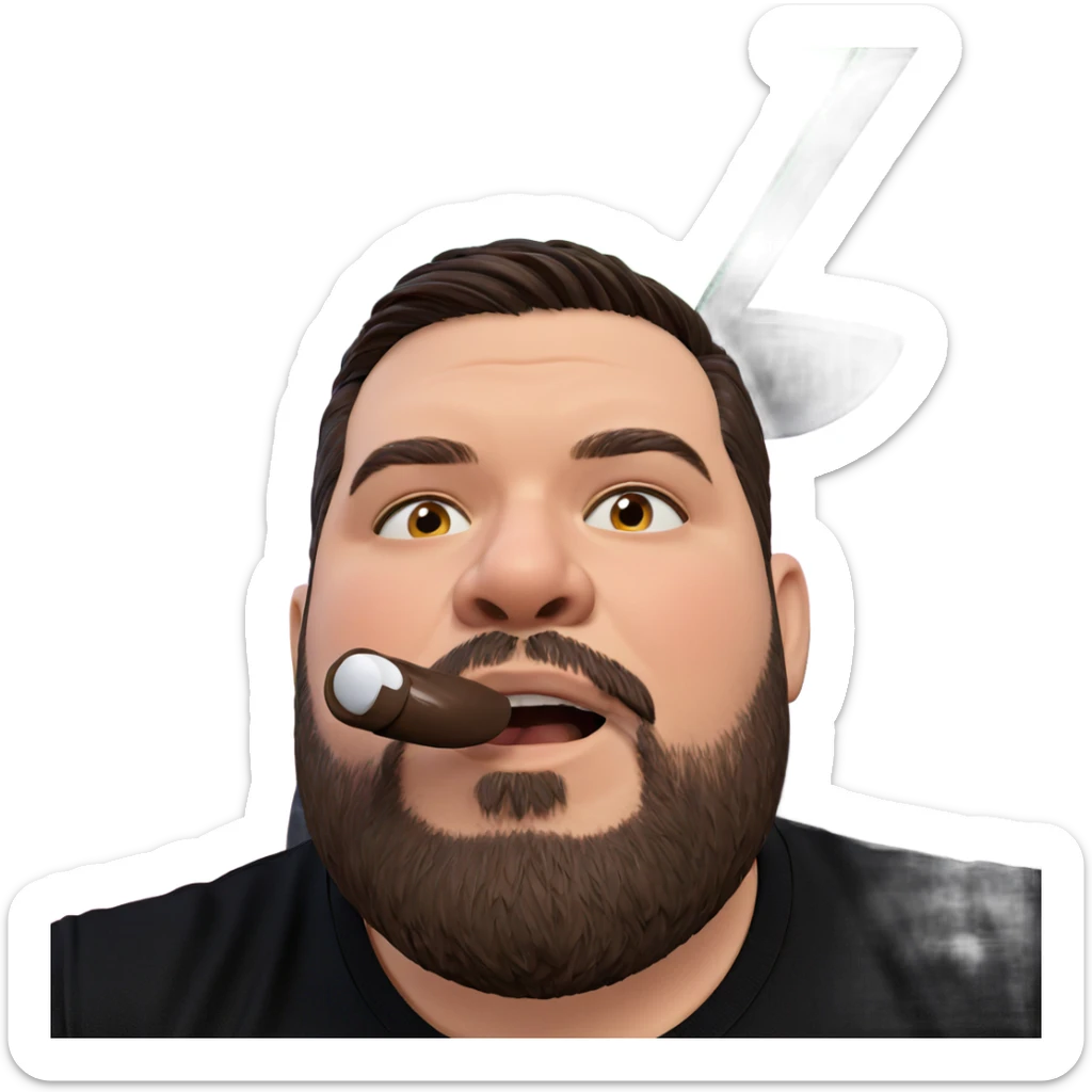 bearded man in black shirt sticker