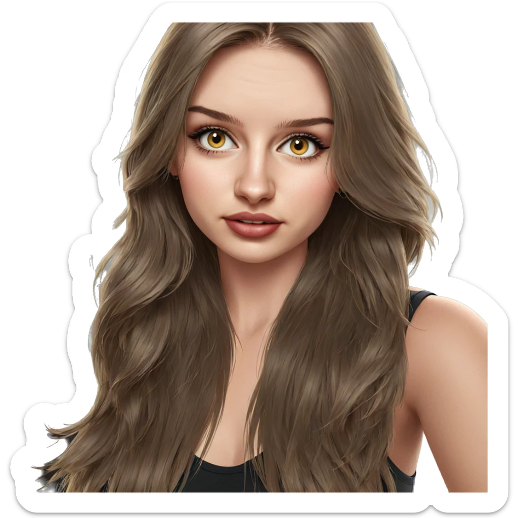 realistic portrait of girl sticker