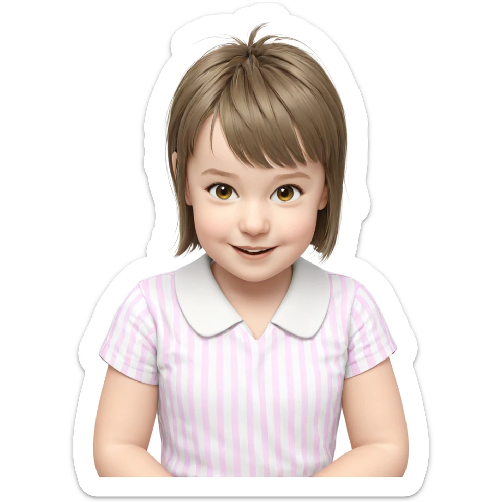 smiling girl with short hair sticker